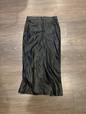 Express Black Faux Leather Maxi Skirt